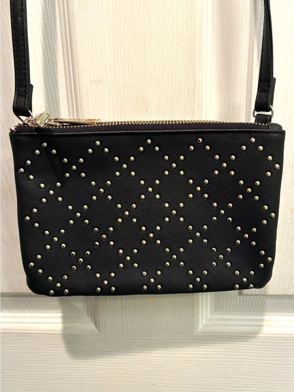 Black Studded Crossbody Bag - Contemporary Everyday Carry